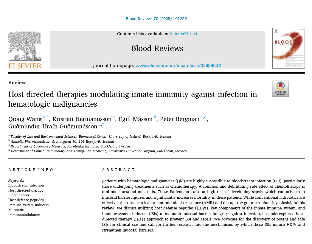 IN-ARMOR Publishes Key Article: Host-directed therapies modulating innate immunity against infection in hematologic malignancies.